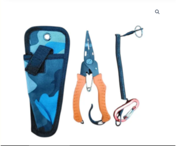 Pinza Abre Anillas Señuelo Anzuelos Pesca c/ Funda 16 cm