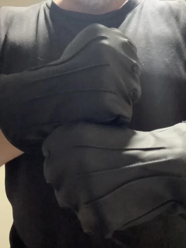 Guantes de cuero con abrigo hombre - Imagen 2