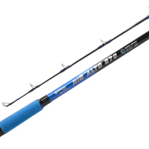 Peso del señuelo: 24.948 kg Resistencia: 25-55lbs. Acción: Pesada Pasahilos : 8 + puntera Largo total: 2.4 m La barra de la caña esta fabricada de composición de grafito..Cantidad de tramos desmontables: 2.