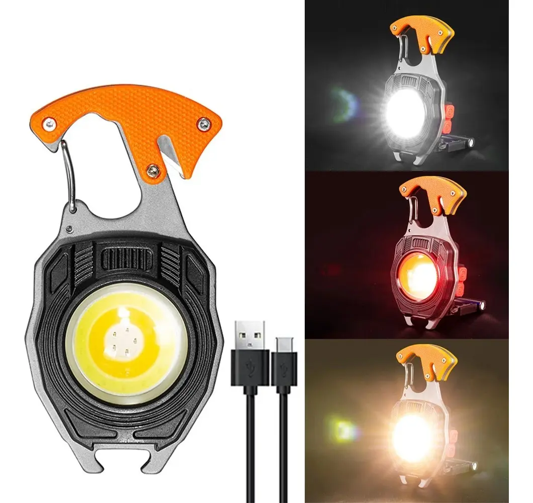 Linterna Led Multifunción Recargable Iman Destapador Gancho - Imagen 7