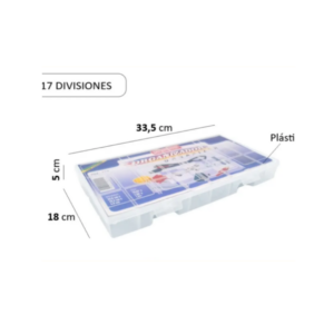 caja transparente con divisiones